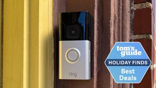 Ring Battery Doorbell Plus installed on a door frame