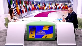 ألكسندرو نازاري خلال مقابلة مع "يورونيوز" في المجلس الأوروبي، 17 فبراير 2026.