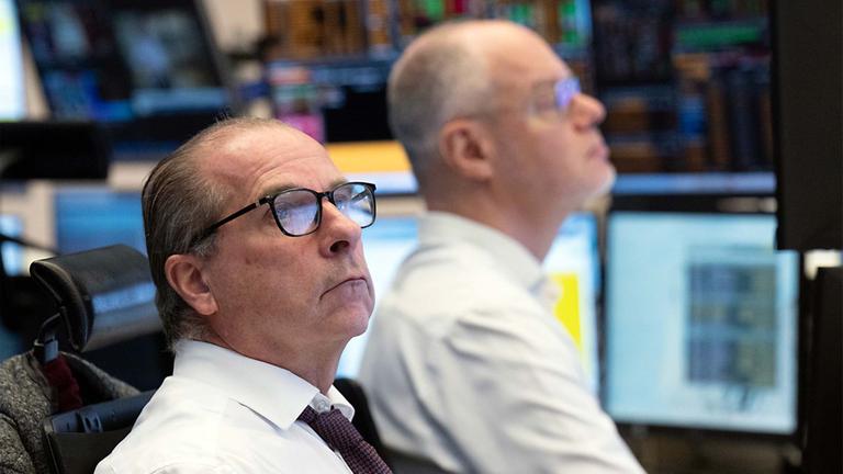 Börsenhändler an der Frankfurter Börse.