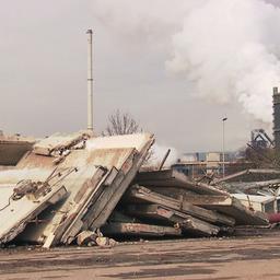 ein Gebäude nach dem Abriss