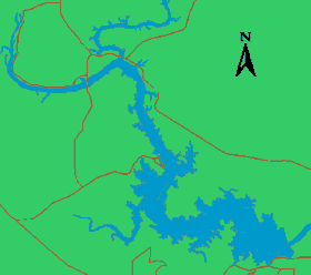 Small outline of lake
