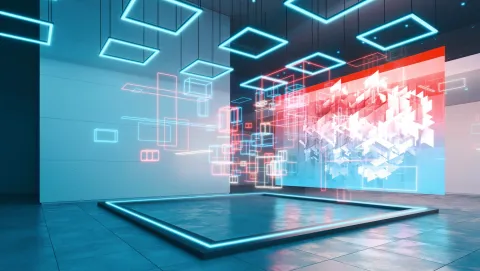 immersive digital light installation at gallery exhibition