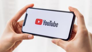 YouTube logo on phone