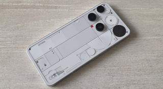 The Nothing Phone 3 lying face-down on a table