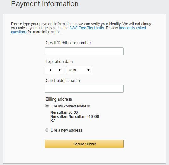 Specify billing information