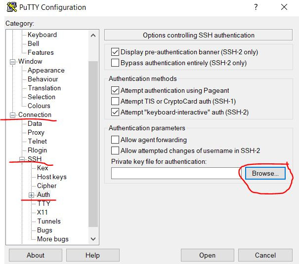 Use a private key for an SSH connection