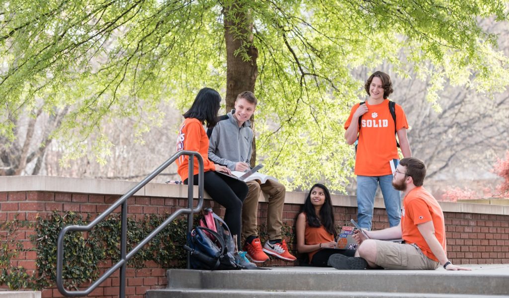 Group of Clemson students talking