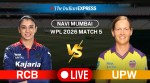 RCB vs UPW Live Score, IPL 2026: Royal Challengers Bengaluru meet UP Warriorz in Match 5 today.
