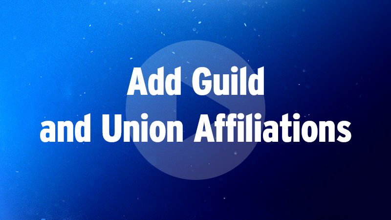 How To Add Your Guild/Professional Affiliations