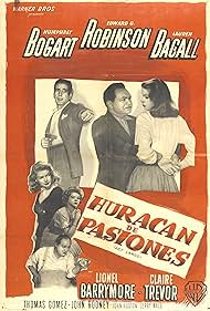 Lauren Bacall, Humphrey Bogart, Edward G. Robinson, Lionel Barrymore, and Claire Trevor in Huracán de pasiones (1948)