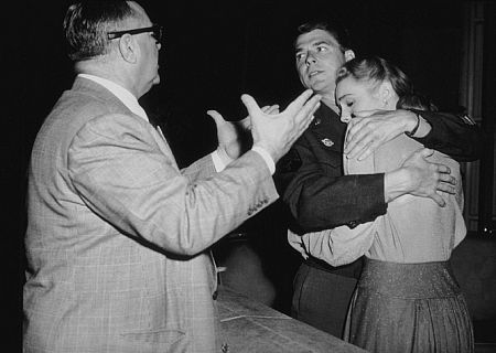 "John Loves Mary" Ronald Reagan, Patricia Neal and Director David Butler 1948 Warner Bros.