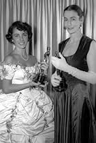 "Academy Awards: 21st Annual" Elizabeth Taylor and Dorothy Jeakins who presented Ms. Jeakins with Best Costume Design Award for "Joan of Arc"