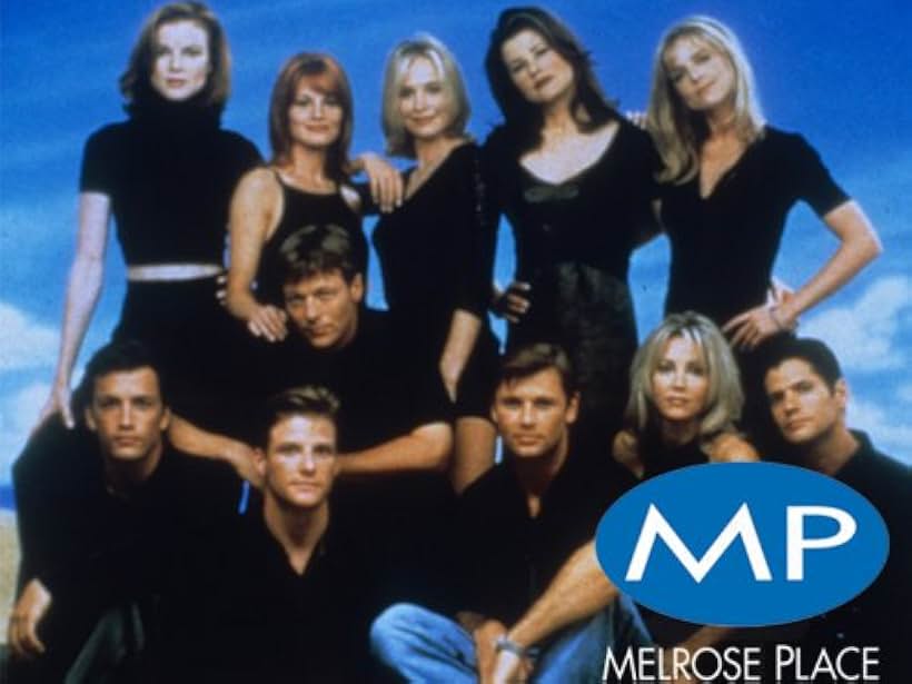 Heather Locklear, Daphne Zuniga, Grant Show, Courtney Thorne-Smith, Josie Bissett, Thomas Calabro, Marcia Cross, Laura Leighton, Doug Savant, Andrew Shue, and Jack Wagner in Melrose Place (1992)