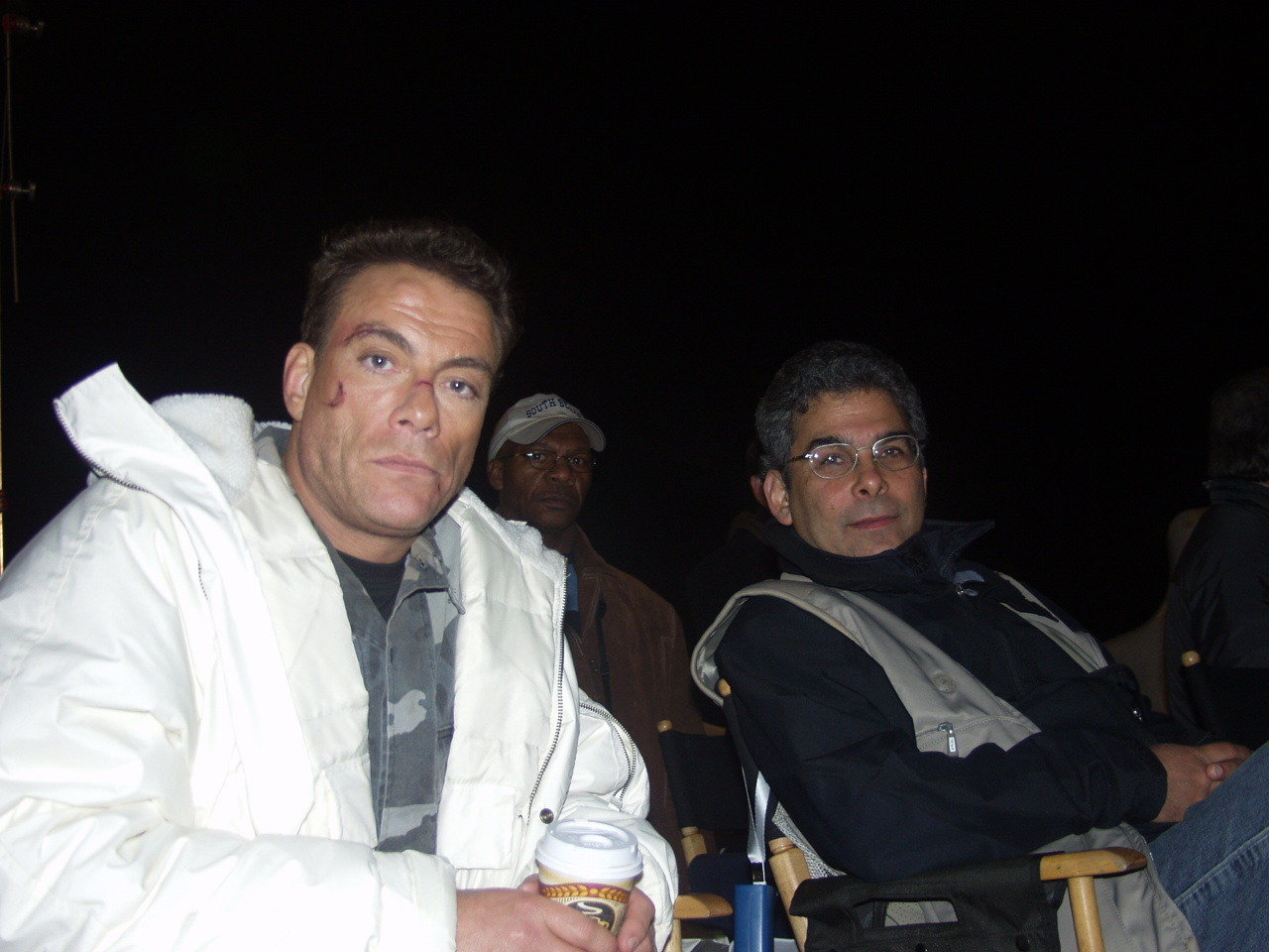 On the set of "The Hard Corps" with Jean-Claude Van Damme.