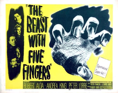 Peter Lorre, Robert Alda, Victor Francen, Andrea King, and J. Carrol Naish in The Beast with Five Fingers (1946)