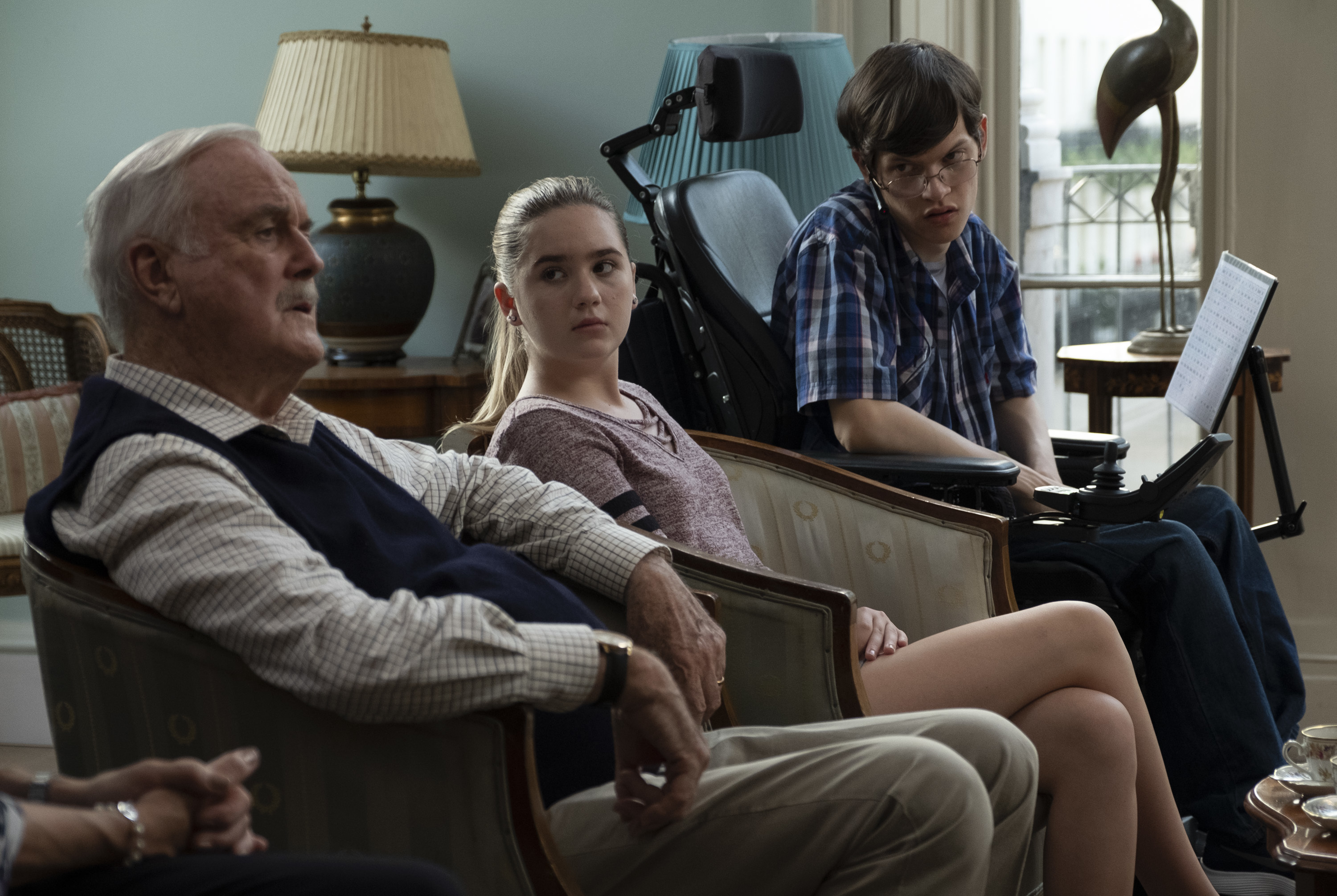 John Cleese, Kyla Kenedy, and Micah Fowler in Speechless (2016)