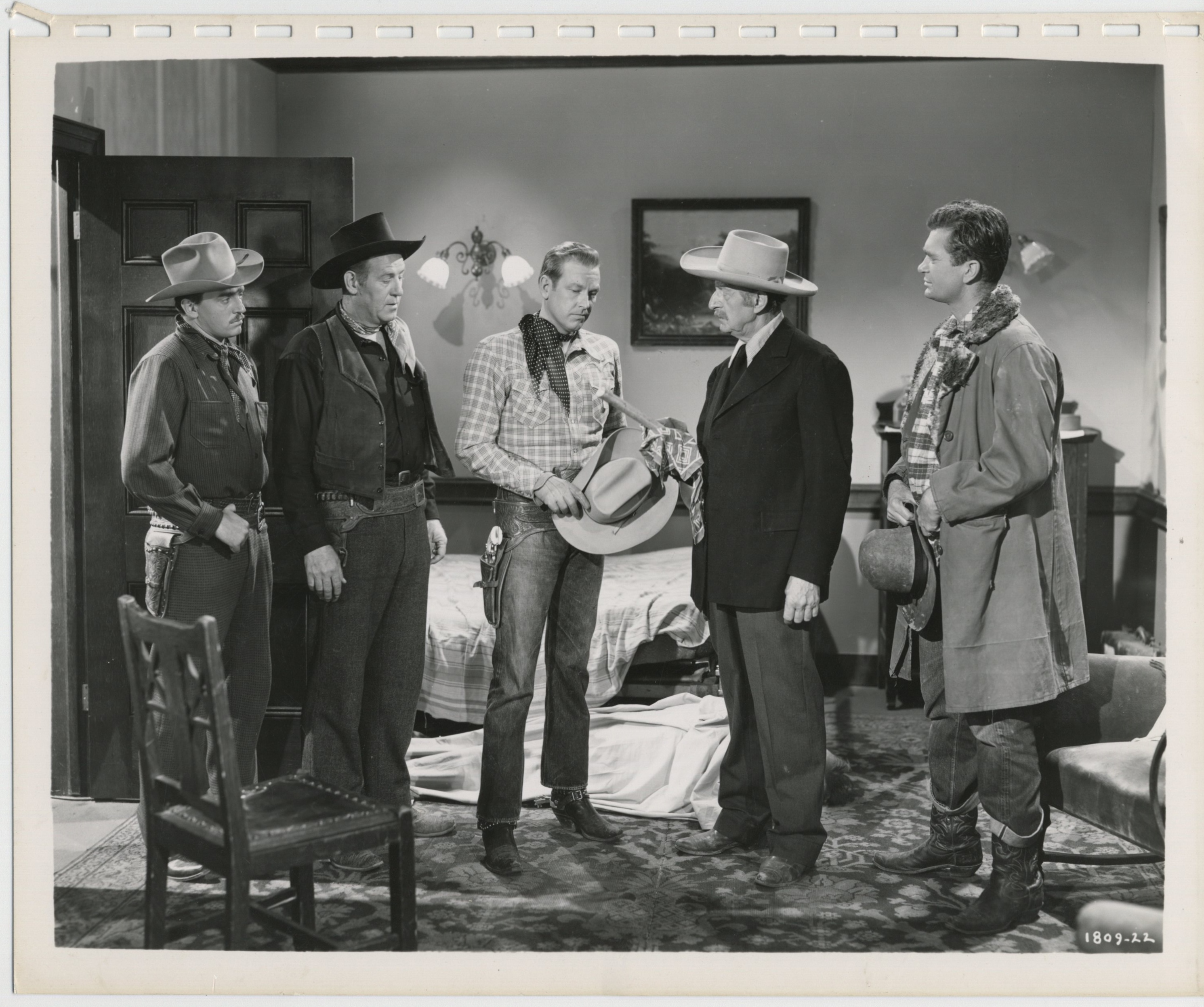 Buddy Ebsen, Stanley Andrews, Rex Allen, Roy Barcroft, and Duke Taylor in Utah Wagon Train (1951)