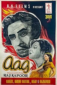 Nargis, Raj Kapoor, and Kamini Kaushal in Aag (1948)