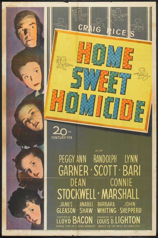 Randolph Scott, Dean Stockwell, Lynn Bari, Peggy Ann Garner, and Connie Marshall in Home, Sweet Homicide (1946)