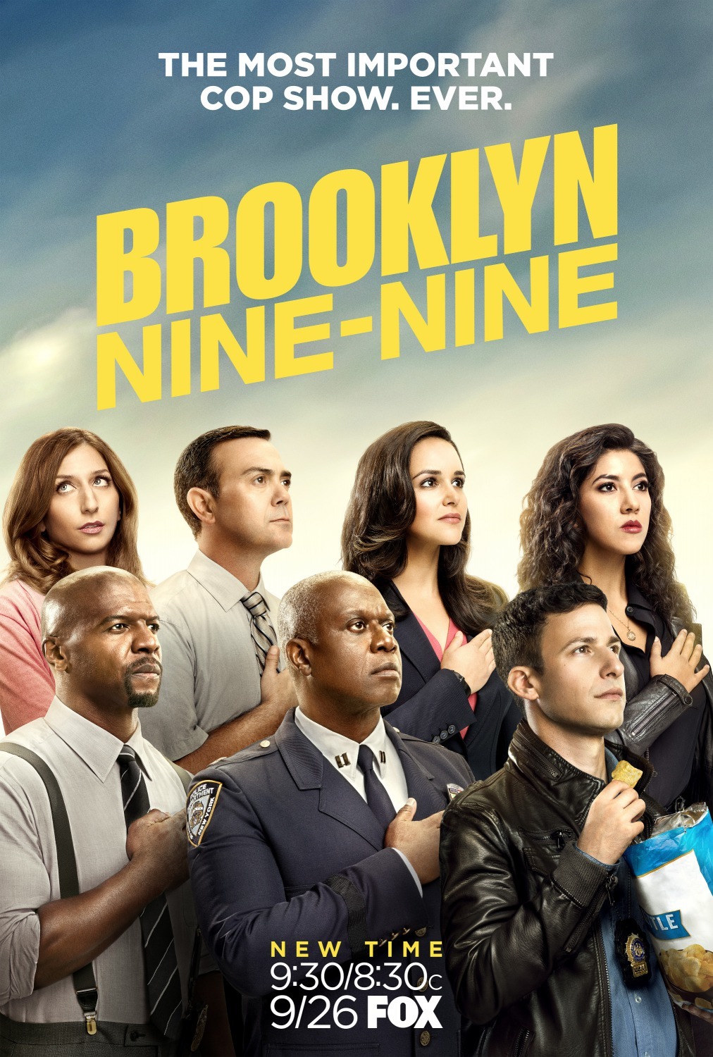 Andre Braugher, Terry Crews, Melissa Fumero, Joe Lo Truglio, Andy Samberg, Chelsea Peretti, and Stephanie Beatriz in Brooklyn Nine-Nine (2013)