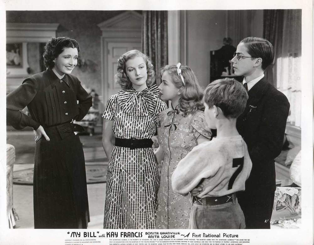 Kay Francis, Bonita Granville, Bobby Jordan, Anita Louise, and Dickie Moore in My Bill (1938)