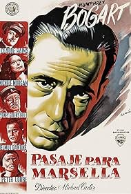 Humphrey Bogart, Peter Lorre, Claude Rains, Sydney Greenstreet, Michèle Morgan, and Philip Dorn in Pasaje para Marsella (1944)