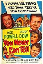 Peggy Dow, Charles Drake, Joyce Holden, Dick Powell, and Flame in You Never Can Tell (1951)