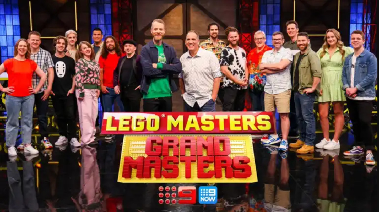 Ryan McNaught, Caleb, Alex, Henry, Henry, David, Damian, Gus, Owen, Scott, Ryan, Gabby, Sarah, Andrew Morrey, and Hamish Blake in Lego Masters Australia (2019)