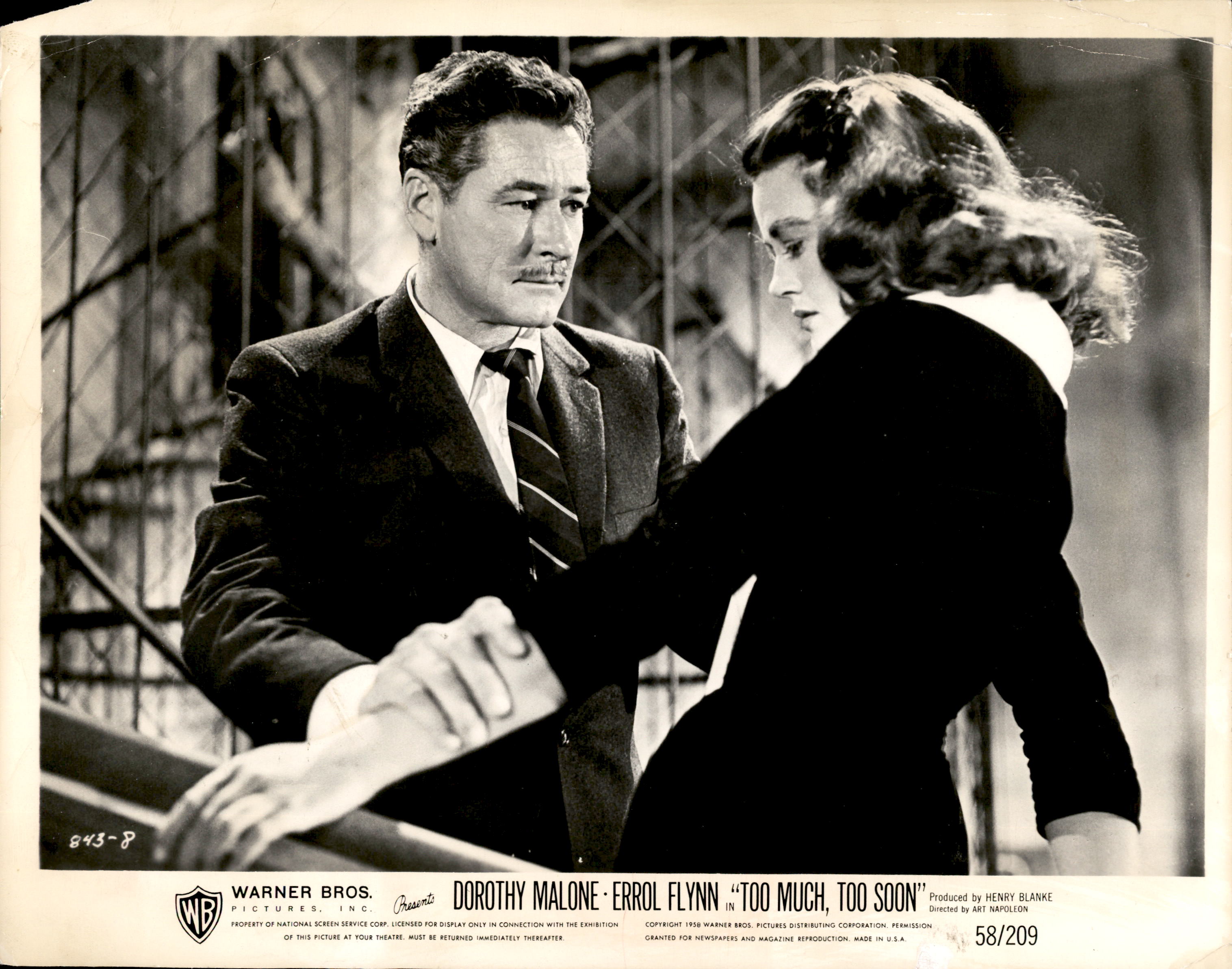 Errol Flynn and Dorothy Malone in Too Much, Too Soon (1958)