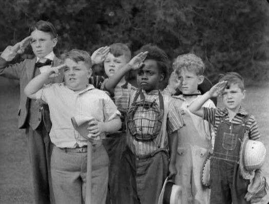 Robert Blake, Leonard 'Percy' Landy, Eugene 'Porky' Lee, George 'Spanky' McFarland, Carl 'Alfalfa' Switzer, and Billie 'Buckwheat' Thomas in Joy Scouts (1939)