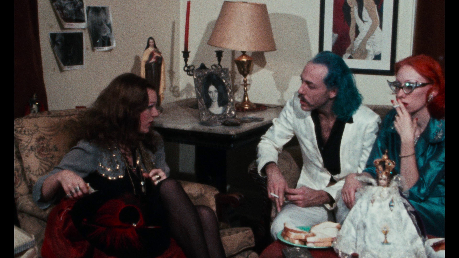 David Lochary, Cookie Mueller, and Mink Stole in Pink Flamingos (1972)