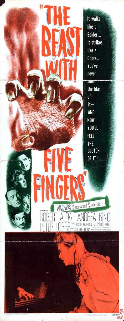 Peter Lorre, Robert Alda, Victor Francen, Andrea King, and J. Carrol Naish in The Beast with Five Fingers (1946)