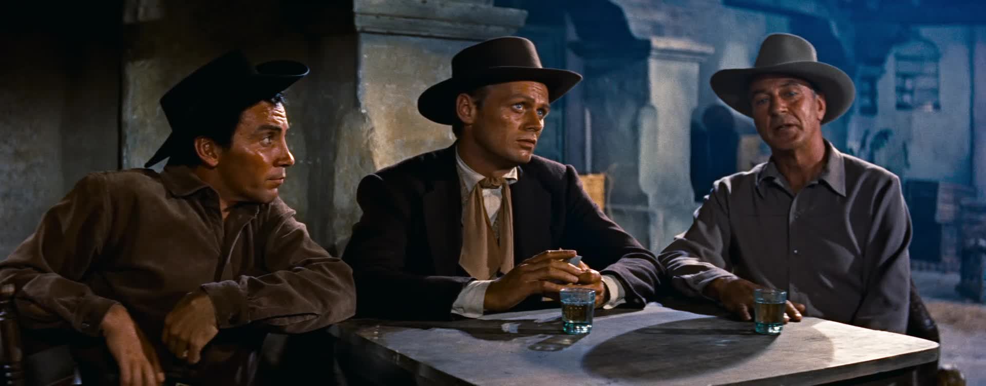 Gary Cooper, Richard Widmark, and Cameron Mitchell in Garden of Evil (1954)