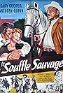 Gary Cooper, Anthony Quinn, and Barbara Stanwyck in Le Souffle sauvage (1953)