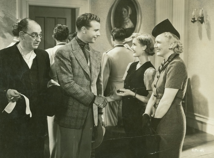 Walter Catlett, Minna Gombell, Anita Louise, and Dick Powell in Going Places (1938)