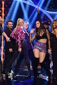 Tina Barrett, Paul Cattermole, Jon Lee, Bradley McIntosh, Jo O'Meara, Hannah Spearritt, Rachel Stevens, and S Club 7 in Children in Need (2014)