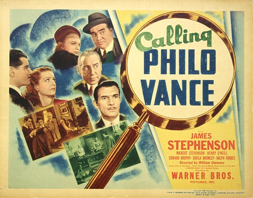 Sheila Bromley, Edward Brophy, Jimmy Conlin, Donald Douglas, Ralph Forbes, Martin Kosleck, Henry O'Neill, James Stephenson, and Margot Stevenson in Calling Philo Vance (1939)