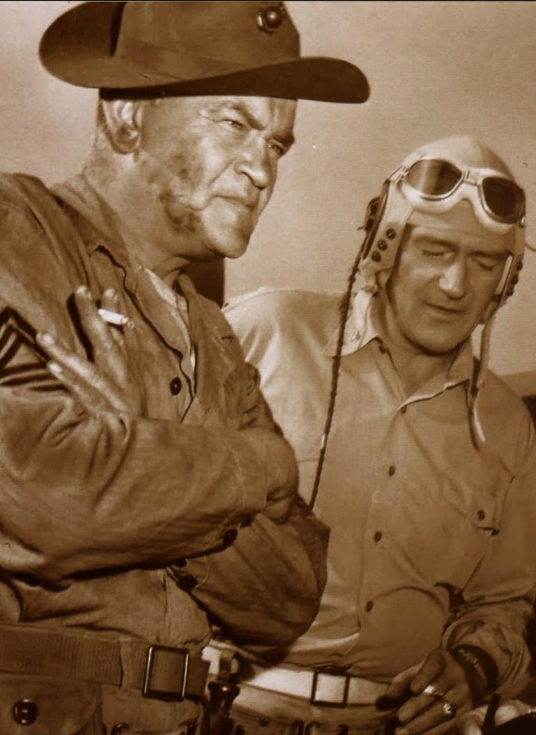 John Wayne and Jay C. Flippen in Flying Leathernecks (1951)