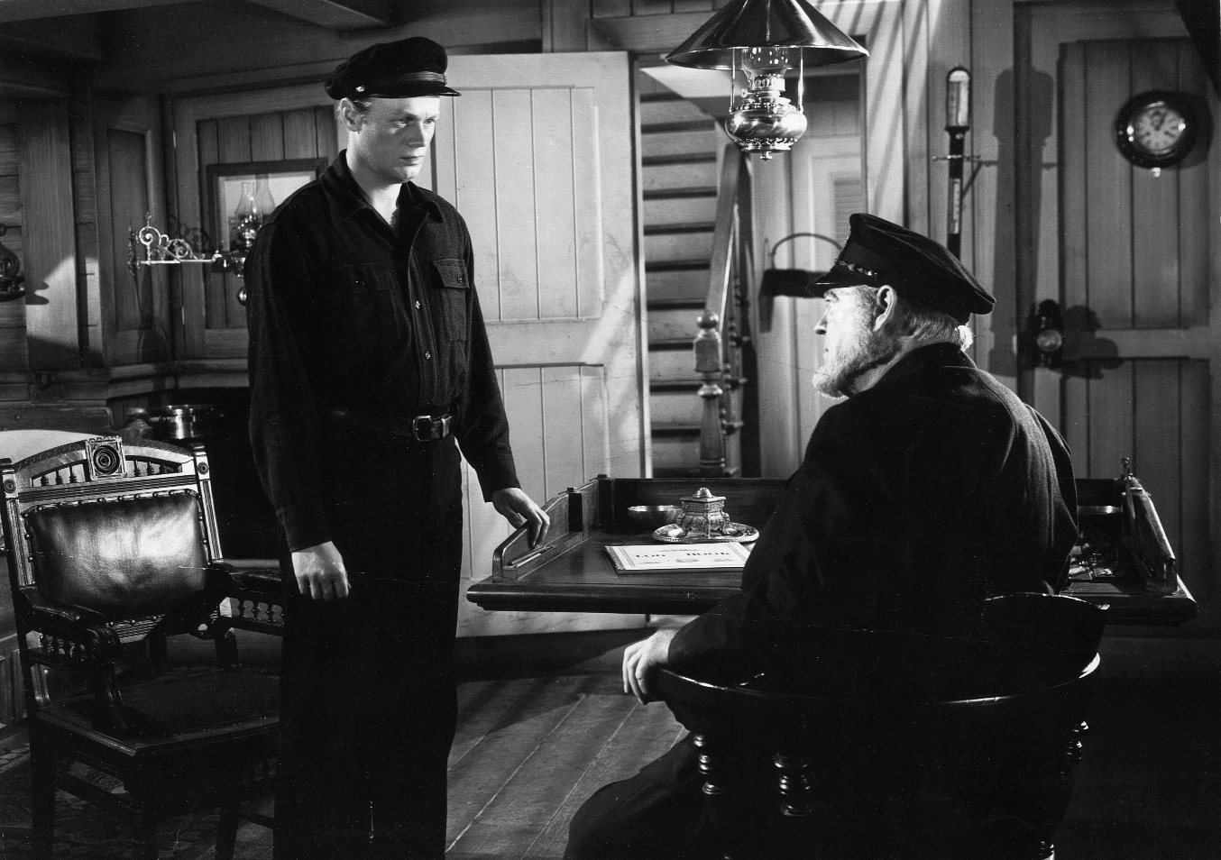 Lionel Barrymore and Richard Widmark in Down to the Sea in Ships (1949)