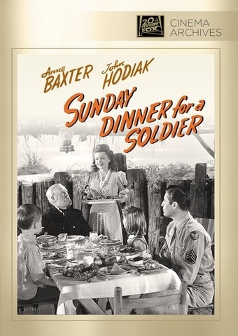 Anne Baxter, Bobby Driscoll, John Hodiak, Connie Marshall, and Charles Winninger in Sunday Dinner for a Soldier (1944)