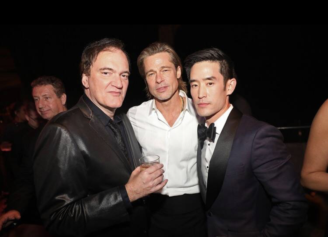 Brad Pitt, Quentin Tarantino, and Mike Moh