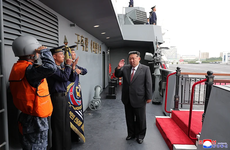 North Korea’s Kim Jong Un Visits 5000-Tonne Naval Destroyer