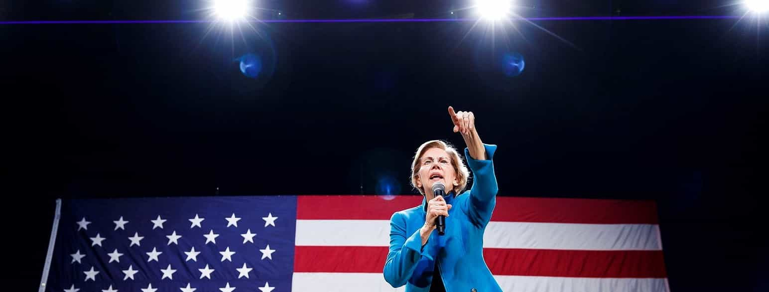 Elizabeth Warren ved et vælgermøde på King's Theatre i Brooklyn, New York, 7. januar 2020