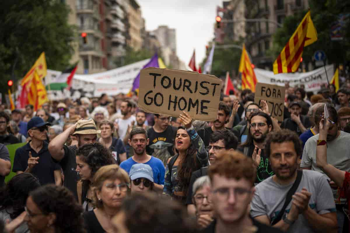 Demonstrasjon i Barcelona mot overturisme, 2024