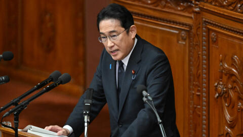 岸田文雄首相在日本国会发言资料图片