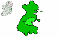 ダブリン県内のダブリンの位置の位置図