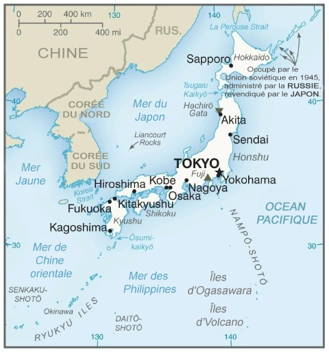 Carte du Japon