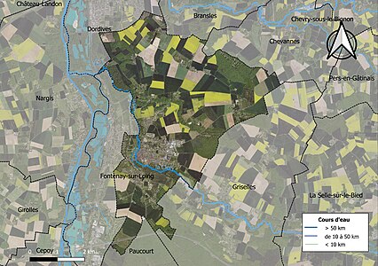 Carte orthophotographique de la commune en 2016.