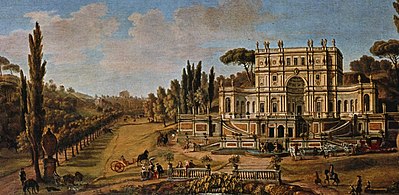 Gaspare Vanvitelli: Villa Sacchetti bei Rom, Entwurf von Pietro da Cortona