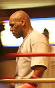 Mike Tyson in the ring at Las Vegas in 2006